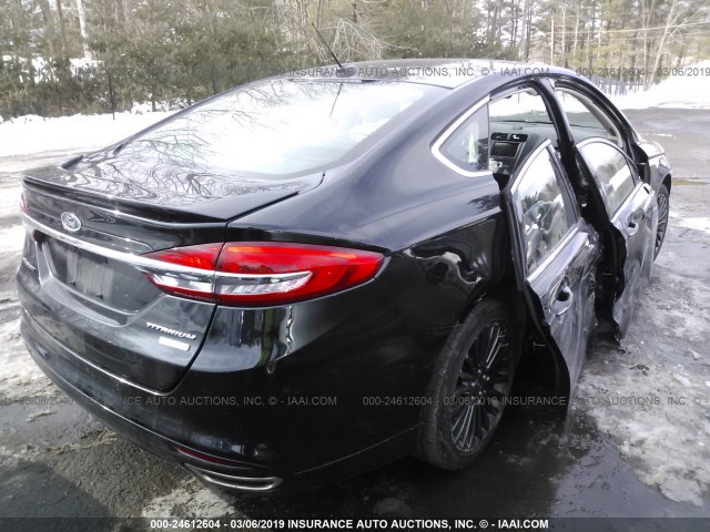 3FA6P0K94HR131418 - 2017 FORD FUSION TITANIUM BLACK photo 4