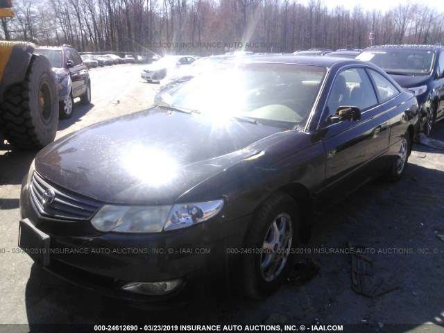 2T1CE22P73C022740 - 2003 TOYOTA CAMRY SOLARA SE BLACK photo 2