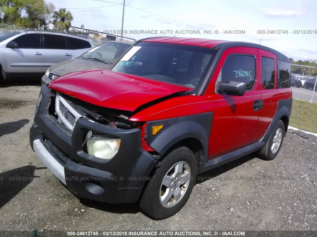 5J6YH186X5L014319 - 2005 HONDA ELEMENT EX RED photo 2