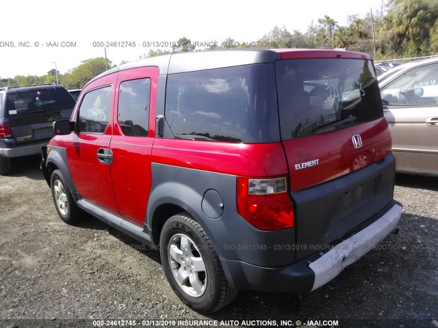 5J6YH186X5L014319 - 2005 HONDA ELEMENT EX RED photo 3