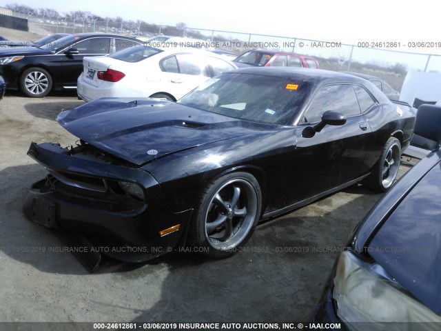 2C3CDYAG0CH197641 - 2012 DODGE CHALLENGER SXT BLACK photo 2