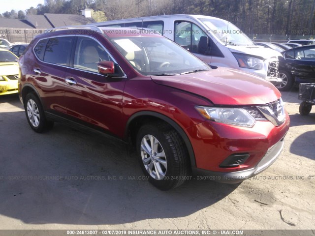 KNMAT2MT0FP572200 - 2015 NISSAN ROGUE S/SL/SV MAROON photo 1