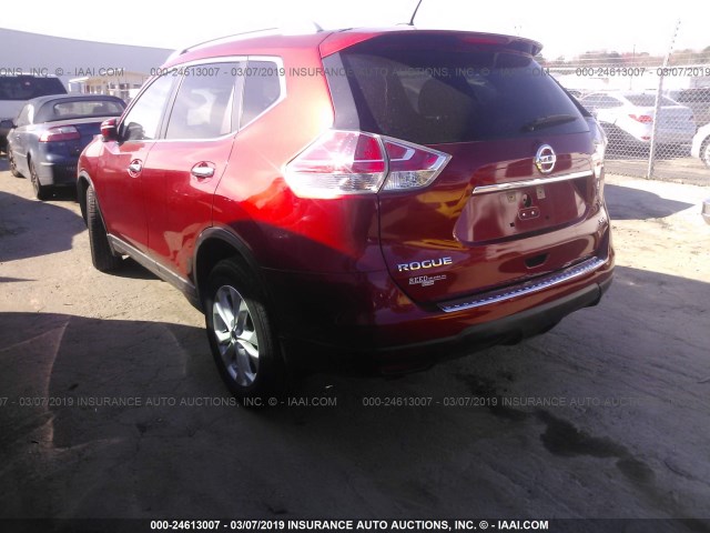 KNMAT2MT0FP572200 - 2015 NISSAN ROGUE S/SL/SV MAROON photo 3