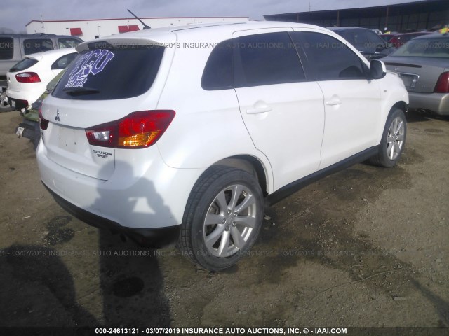 4A4AP3AU6EE031503 - 2014 MITSUBISHI OUTLANDER SPORT ES WHITE photo 4