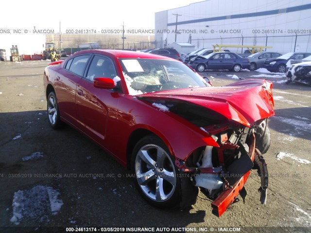 2C3CDXHG2EH161159 - 2014 DODGE CHARGER SXT RED photo 1
