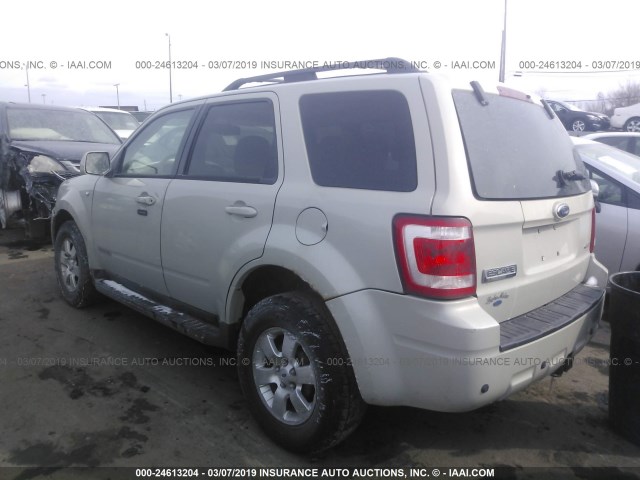 1FMCU94198KA84761 - 2008 FORD ESCAPE LIMITED CREAM photo 3