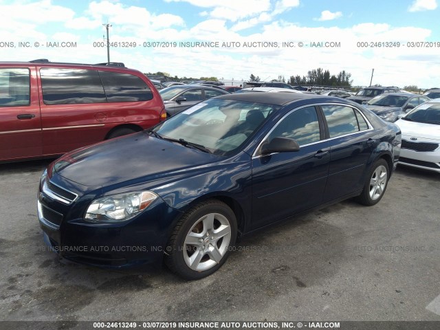 1G1ZB5EB3A4129961 - 2010 CHEVROLET MALIBU LS BLUE photo 2