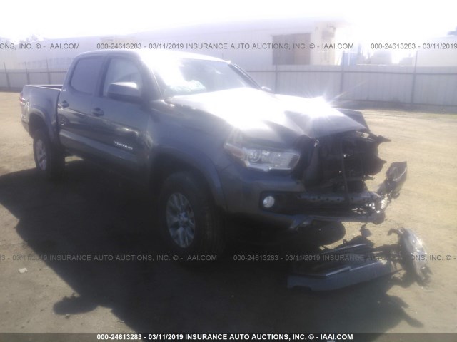 3TMAZ5CN0JM054802 - 2018 TOYOTA TACOMA DBL CAB/SR5/TRD SPORT/OR GRAY photo 1