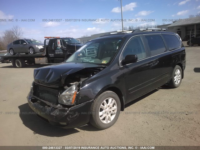 KNDMB233766017722 - 2006 KIA SEDONA EX/LX BLACK photo 2