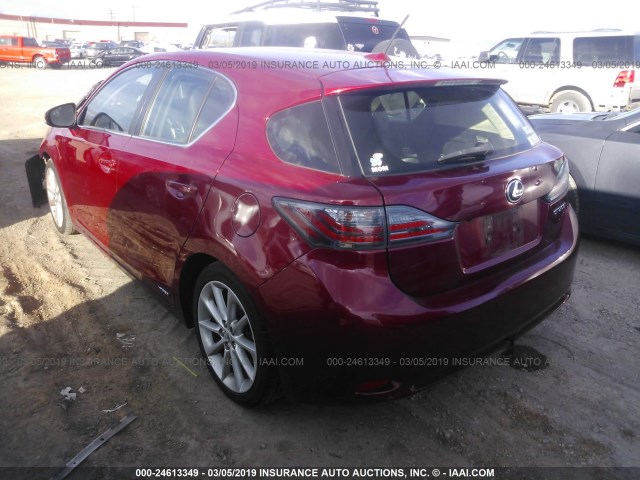 JTHKD5BH5C2088371 - 2012 LEXUS CT 200 Qırmızı foto 3