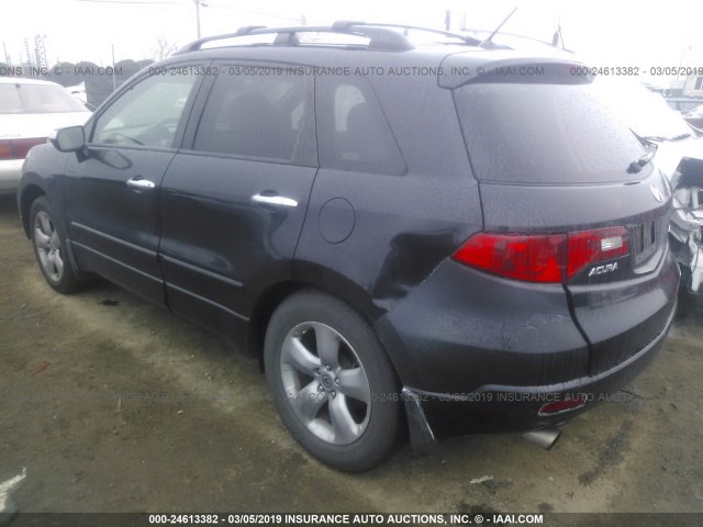 5J8TB18557A000191 - 2007 ACURA RDX TECHNOLOGY BLACK photo 3