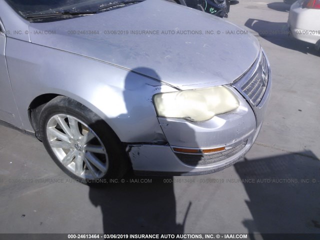 WVWEU73C86P139317 - 2006 VOLKSWAGEN PASSAT 3.6L LUXURY SILVER photo 6