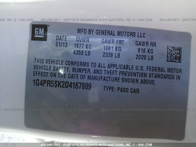 1G4PR5SK2D4167809 - 2013 BUICK VERANO CONVENIENCE BEIGE photo 9