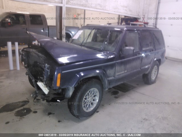 1J4FJ78S0WL198389 - 1998 JEEP CHEROKEE LIMITED BLUE photo 2