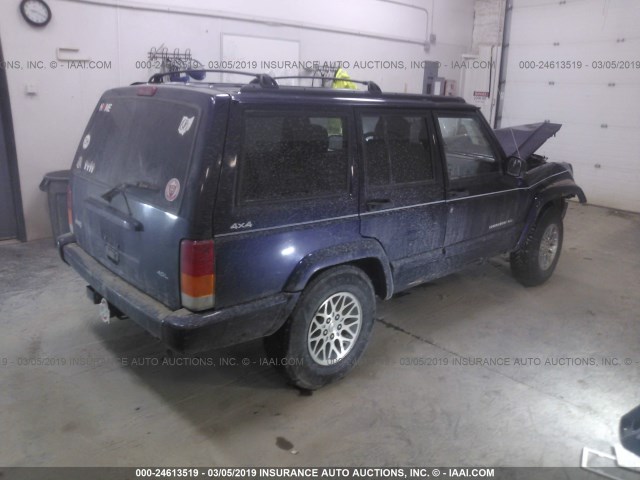 1J4FJ78S0WL198389 - 1998 JEEP CHEROKEE LIMITED BLUE photo 4