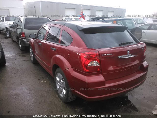 1B3HB48B97D403425 - 2007 DODGE CALIBER SXT RED photo 3