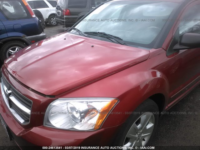 1B3HB48B97D403425 - 2007 DODGE CALIBER SXT RED photo 6