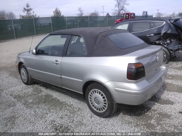 3VWCB61E5XM815366 - 1999 VOLKSWAGEN CABRIO GL SILVER photo 3