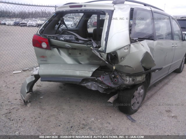 5TDZA23C86S416017 - 2006 TOYOTA SIENNA CE/LE GREEN photo 6