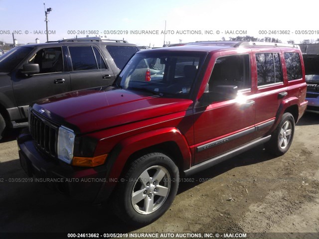 1J8HG48K96C195706 - 2006 JEEP COMMANDER RED photo 2