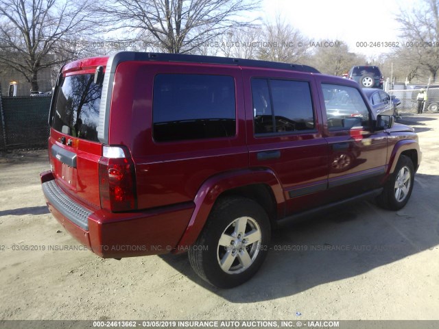 1J8HG48K96C195706 - 2006 JEEP COMMANDER RED photo 4