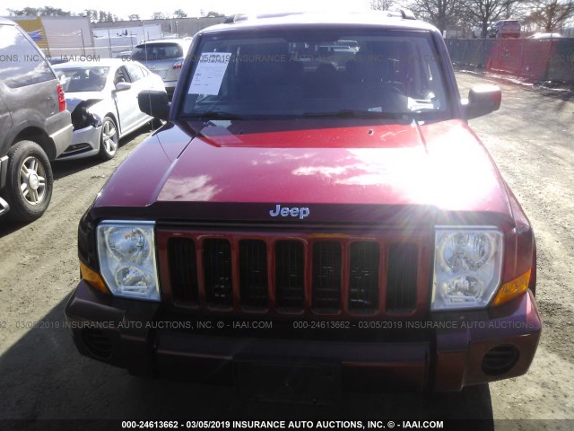 1J8HG48K96C195706 - 2006 JEEP COMMANDER RED photo 6