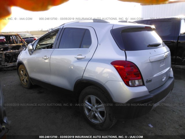 3GNCJLSB5GL223536 - 2016 CHEVROLET TRAX 1LT SILVER photo 3