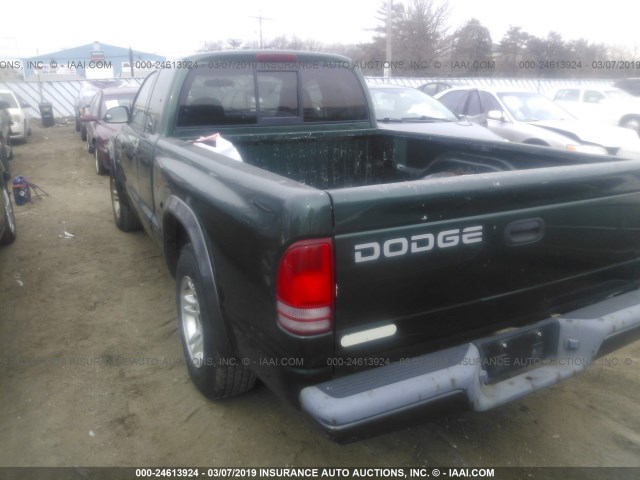 1B7GL12X72S580974 - 2002 DODGE DAKOTA SXT GREEN photo 3