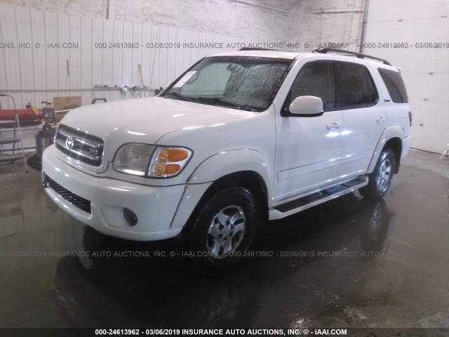 5TDBT48A42S104625 - 2002 TOYOTA SEQUOIA LIMITED WHITE photo 2
