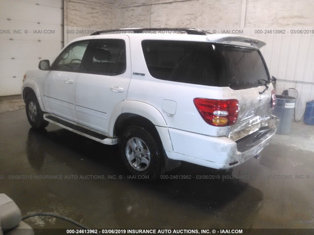 5TDBT48A42S104625 - 2002 TOYOTA SEQUOIA LIMITED WHITE photo 3