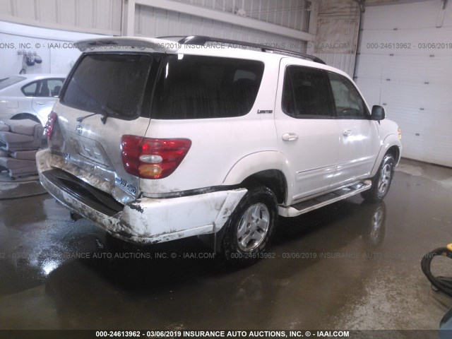 5TDBT48A42S104625 - 2002 TOYOTA SEQUOIA LIMITED WHITE photo 4