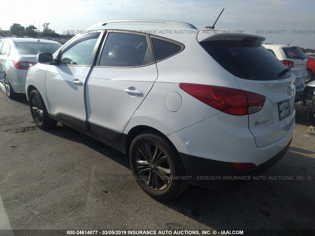 KM8JU3AG9EU791145 - 2014 HYUNDAI Tucson GLS/LIMITED/SE WHITE photo 3