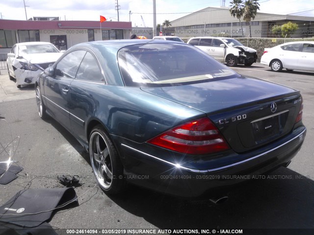 WDBPJ75JX2A026297 - 2002 MERCEDES-BENZ CL 500 TURQUOISE photo 3