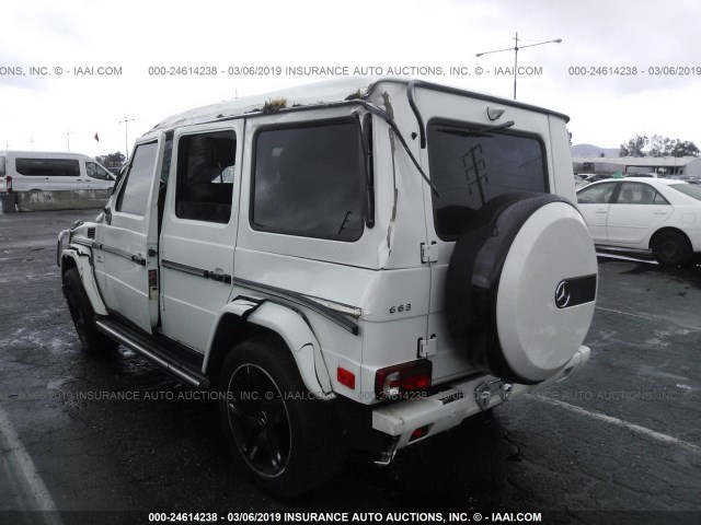 WDCYC7DF4DX207614 - 2013 MERCEDES-BENZ G 63 AMG WHITE photo 3