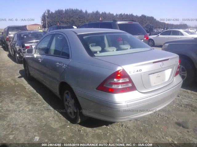 WDBRF81J73F370356 - 2003 MERCEDES-BENZ C 240 4MATIC SILVER photo 3