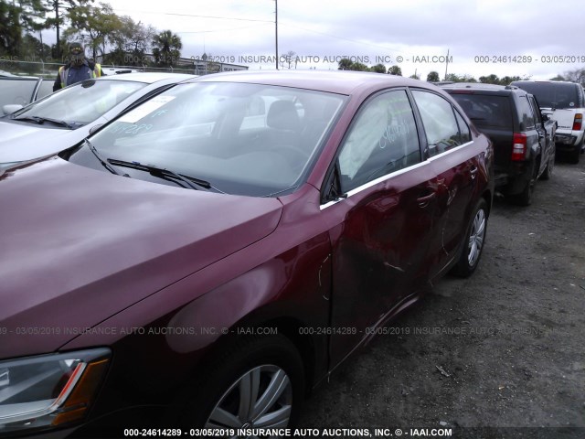 3VW2B7AJ7HM279505 - 2017 VOLKSWAGEN JETTA S RED photo 6