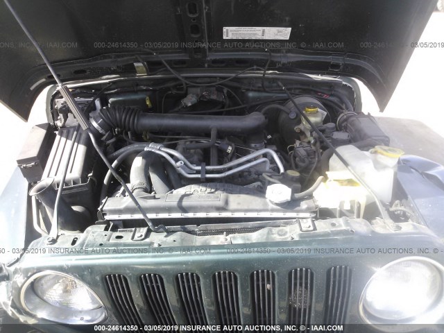 1J4FA59S11P312985 - 2001 JEEP WRANGLER / TJ SAHARA GREEN photo 10