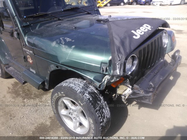 1J4FA59S11P312985 - 2001 JEEP WRANGLER / TJ SAHARA GREEN photo 6