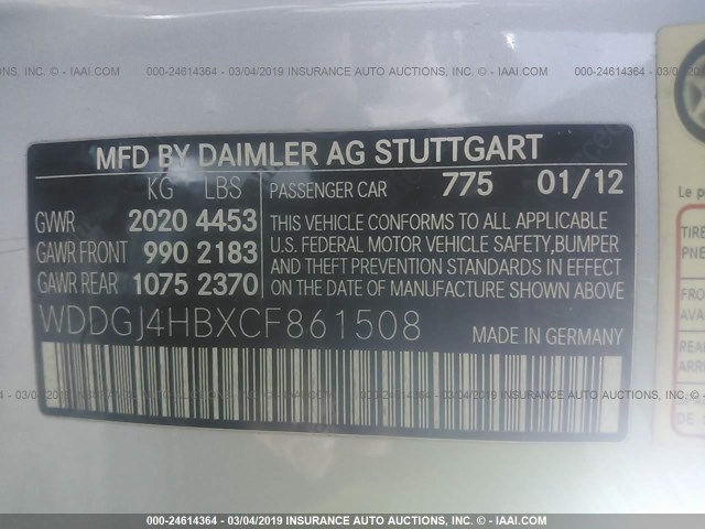 WDDGJ4HBXCF861508 - 2012 MERCEDES-BENZ C 250 SILVER photo 9