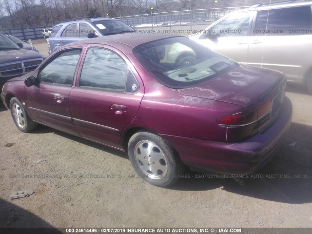 1MEFM6537WK629089 - 1998 MERCURY MYSTIQUE GS/SPREE/SPORT MAROON photo 3