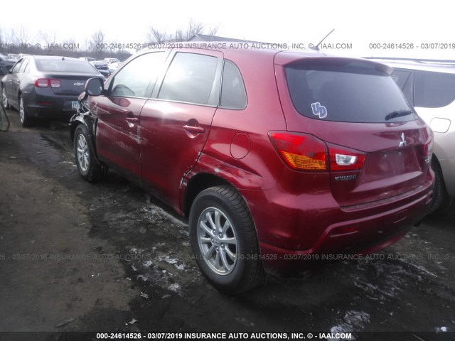 JA4AP3AU7BZ019835 - 2011 MITSUBISHI OUTLANDER SPORT ES RED photo 3