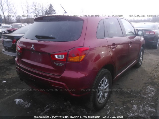 JA4AP3AU7BZ019835 - 2011 MITSUBISHI OUTLANDER SPORT ES RED photo 4