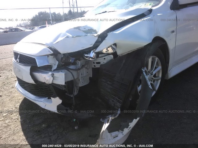 JA32U2FU6GU006356 - 2016 MITSUBISHI LANCER ES WHITE photo 6