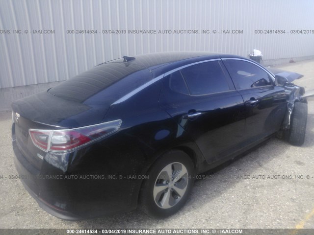 KNAGM4AD8F5083939 - 2015 KIA OPTIMA HYBRID BLACK photo 4