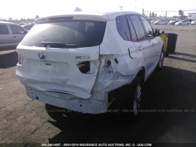 5UXWX9C56E0D31210 - 2014 BMW X3 XDRIVE28I WHITE photo 4