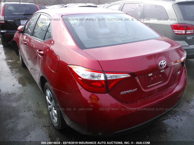 5YFBURHE4FP240491 - 2015 TOYOTA COROLLA L/LE/LE PLS/PRM/S/S PLS RED photo 3