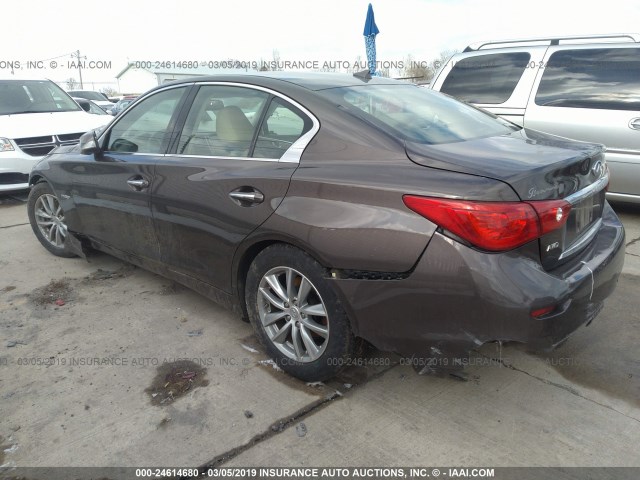 JN1AV7AR5EM701440 - 2014 INFINITI Q50 HYBRID PREMIUM/SPORT BROWN photo 3