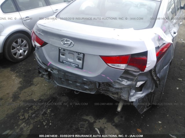 KMHDH4AE5DU897659 - 2013 HYUNDAI ELANTRA GLS/LIMITED SILVER photo 6