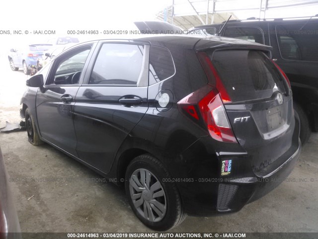 JHMGK5H51GX032347 - 2016 HONDA FIT LX BLACK photo 3