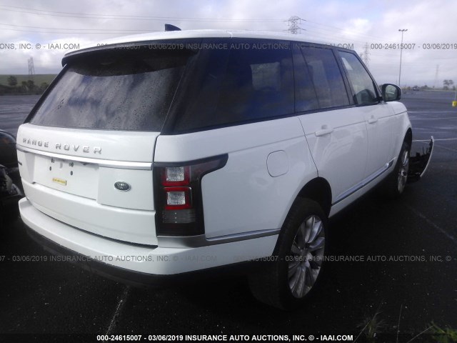 SALGS2FE9HA361457 - 2017 LAND ROVER RANGE ROVER SUPERCHARGED WHITE photo 4